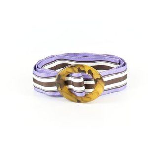 J. CREW Purple Striped Preppy Tortoise Belt